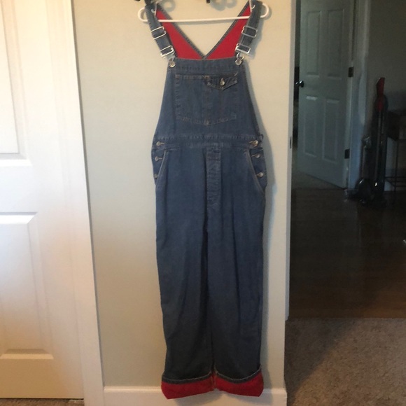 fleece lined overalls womens